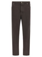 Braune Baumwolljeans mit geradem Bein