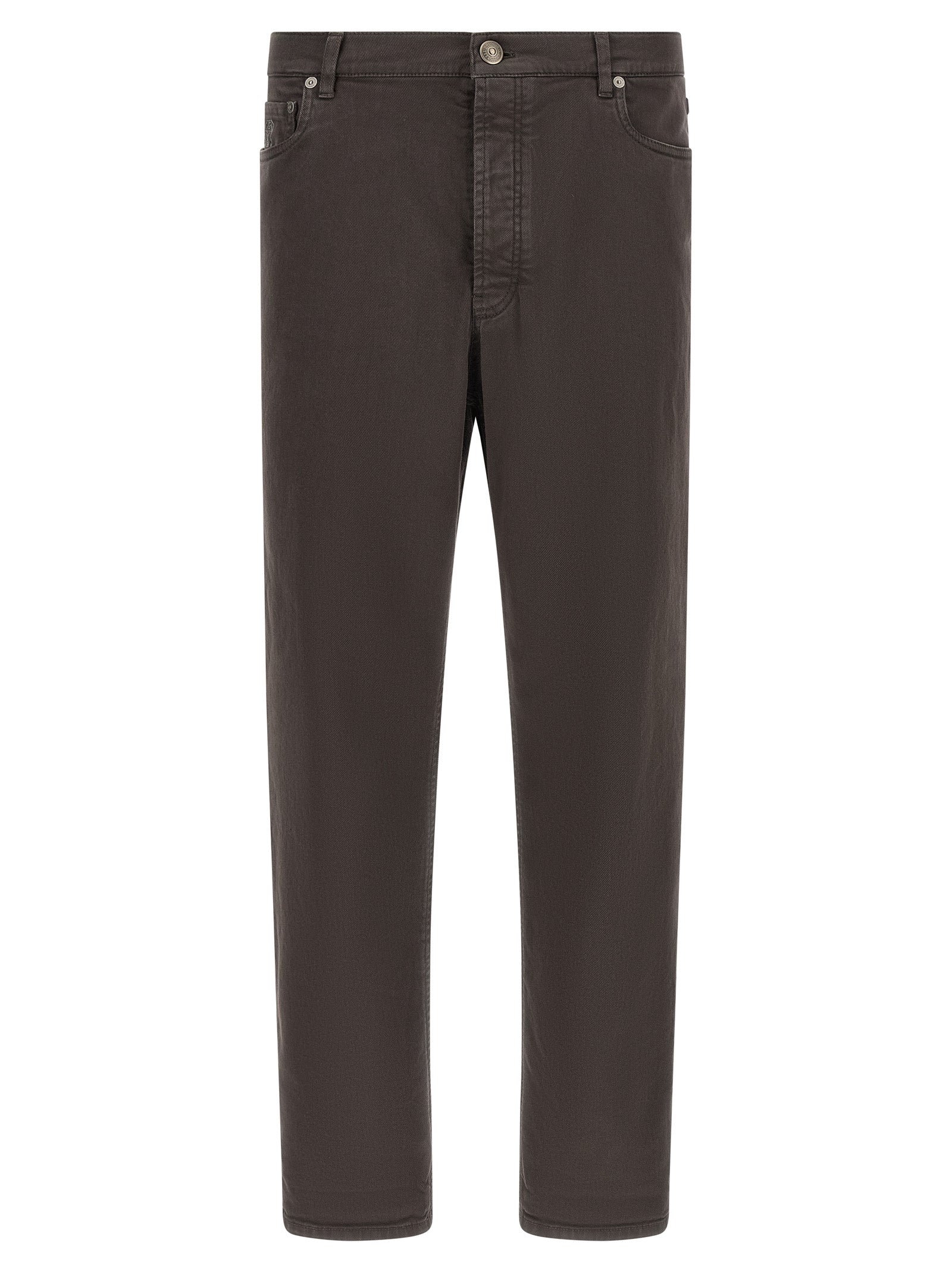 Braune Baumwolljeans mit geradem Bein