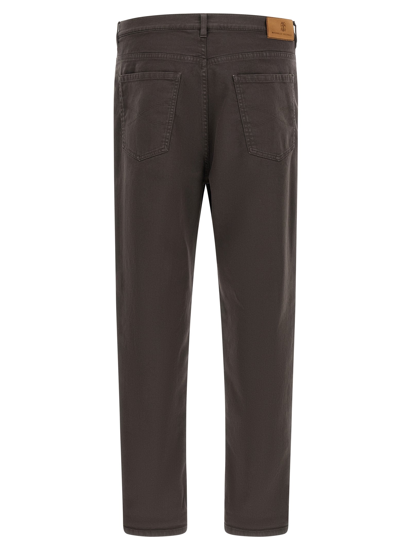 Braune Baumwolljeans mit geradem Bein