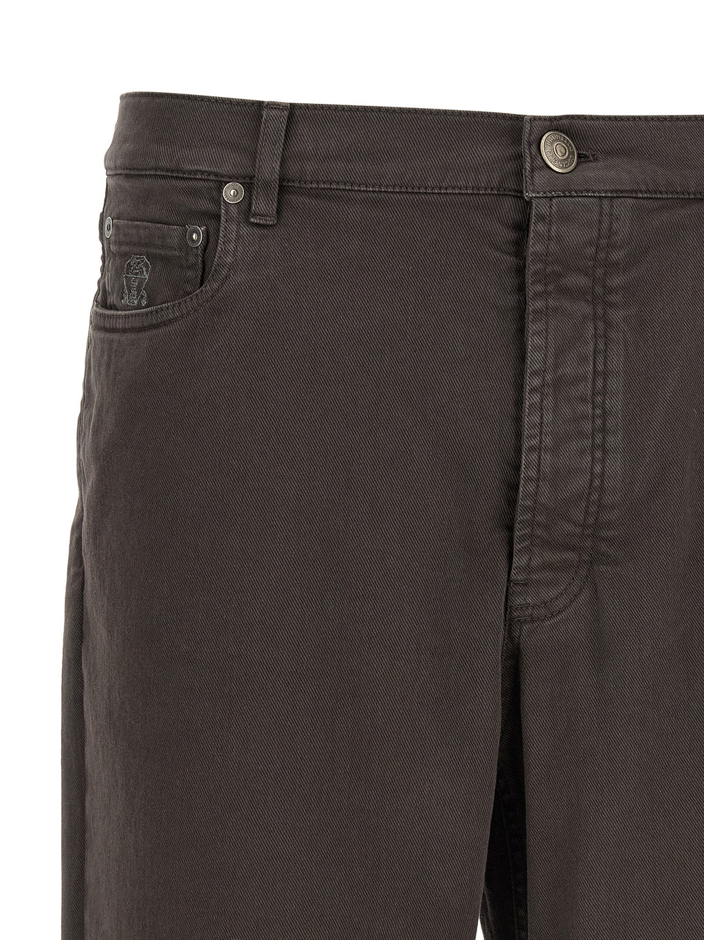 Braune Baumwolljeans mit geradem Bein