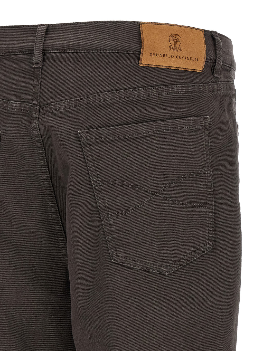 Braune Baumwolljeans mit geradem Bein