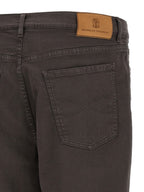 Braune Baumwolljeans mit geradem Bein