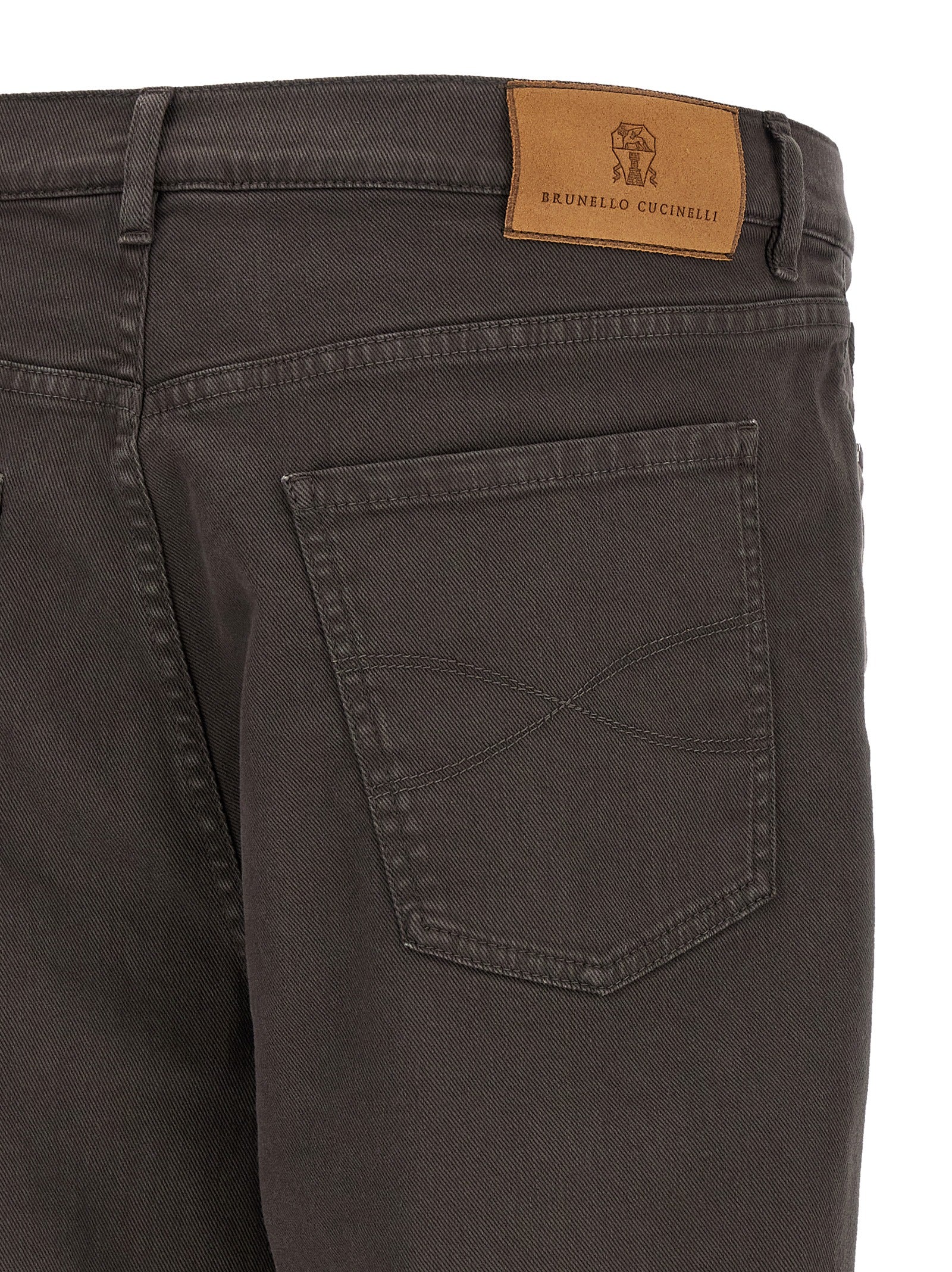 Braune Baumwolljeans mit geradem Bein