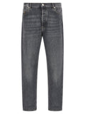 Graue Jeans aus Baumwolle im geraden Schnitt