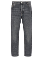 Graue Jeans aus Baumwolle im geraden Schnitt