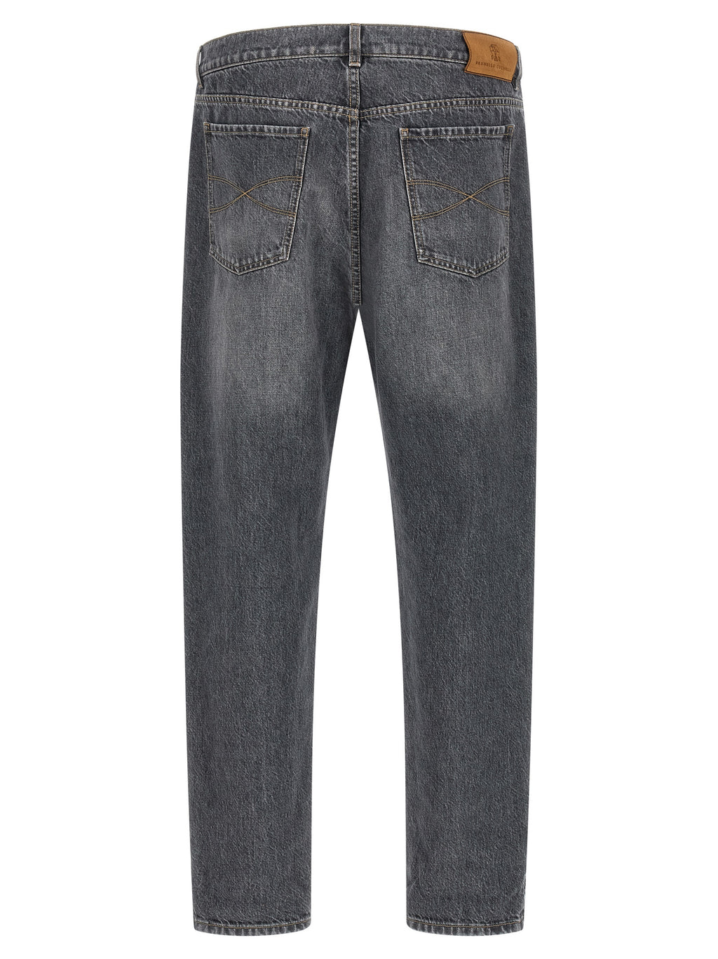 Graue Jeans aus Baumwolle im geraden Schnitt