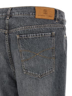 Graue Jeans aus Baumwolle im geraden Schnitt
