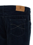 Blaue Baumwoll-Freizeithose