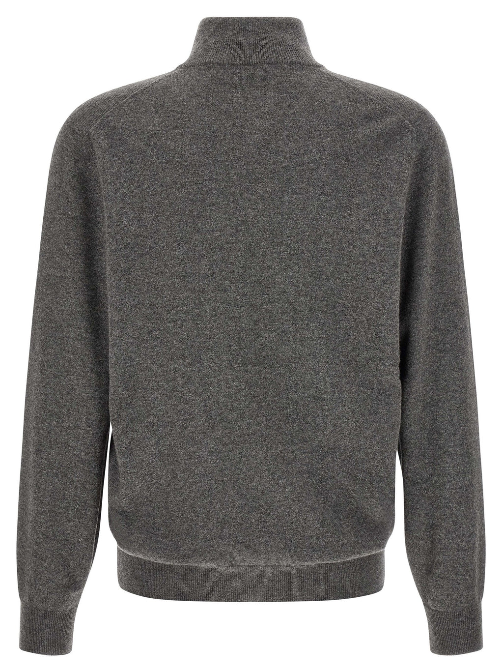 Grauer Kaschmir-Strickjacke