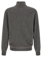 Grauer Kaschmir-Strickjacke