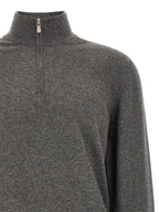 Grauer Kaschmir-Strickjacke