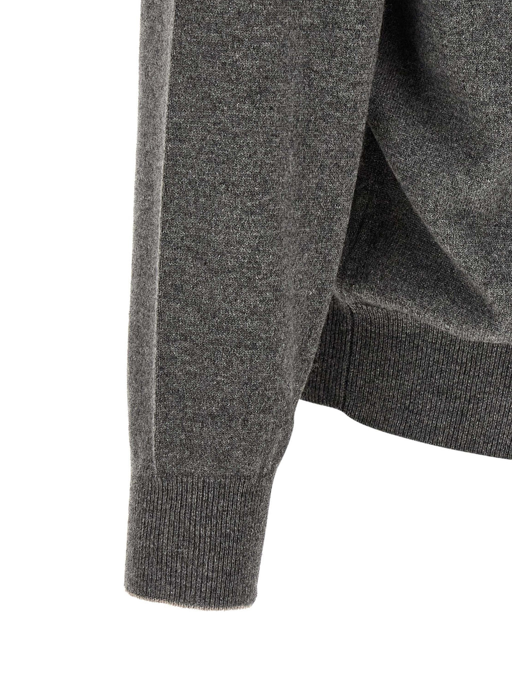 Grauer Kaschmir-Strickjacke