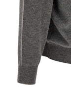 Grauer Kaschmir-Strickjacke