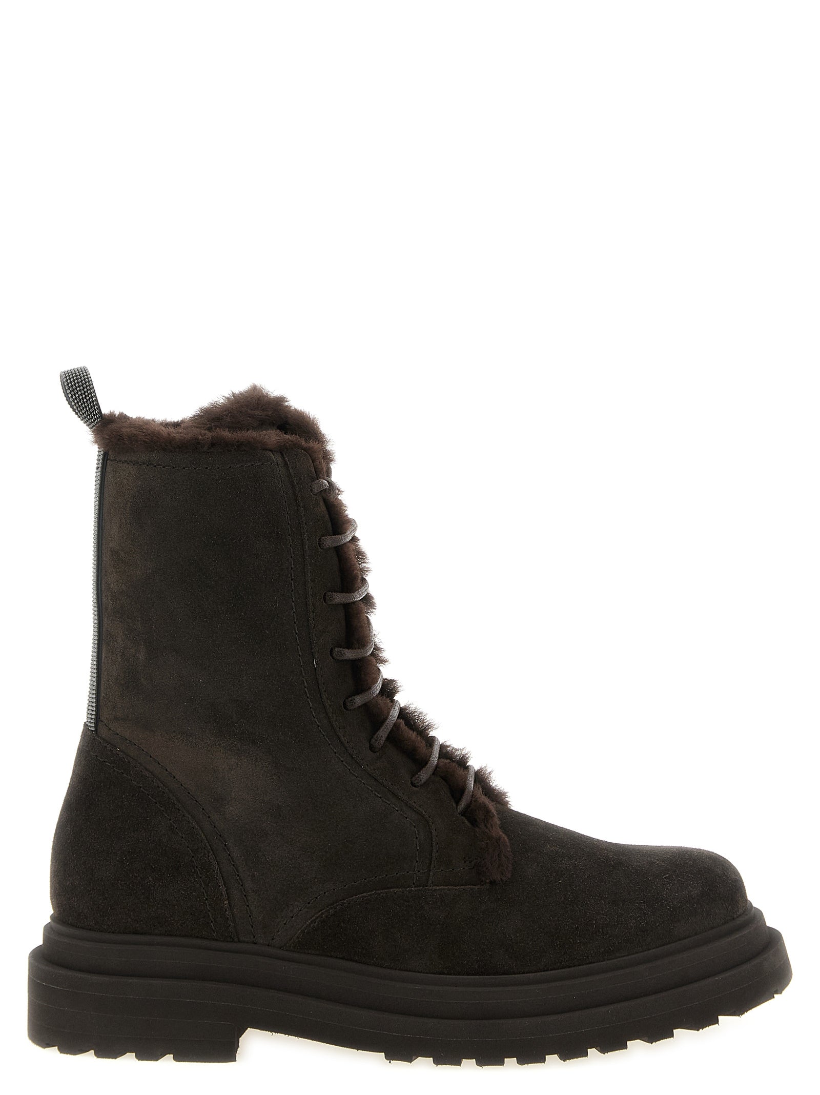 Braune Schnürstiefel aus Kalbsleder