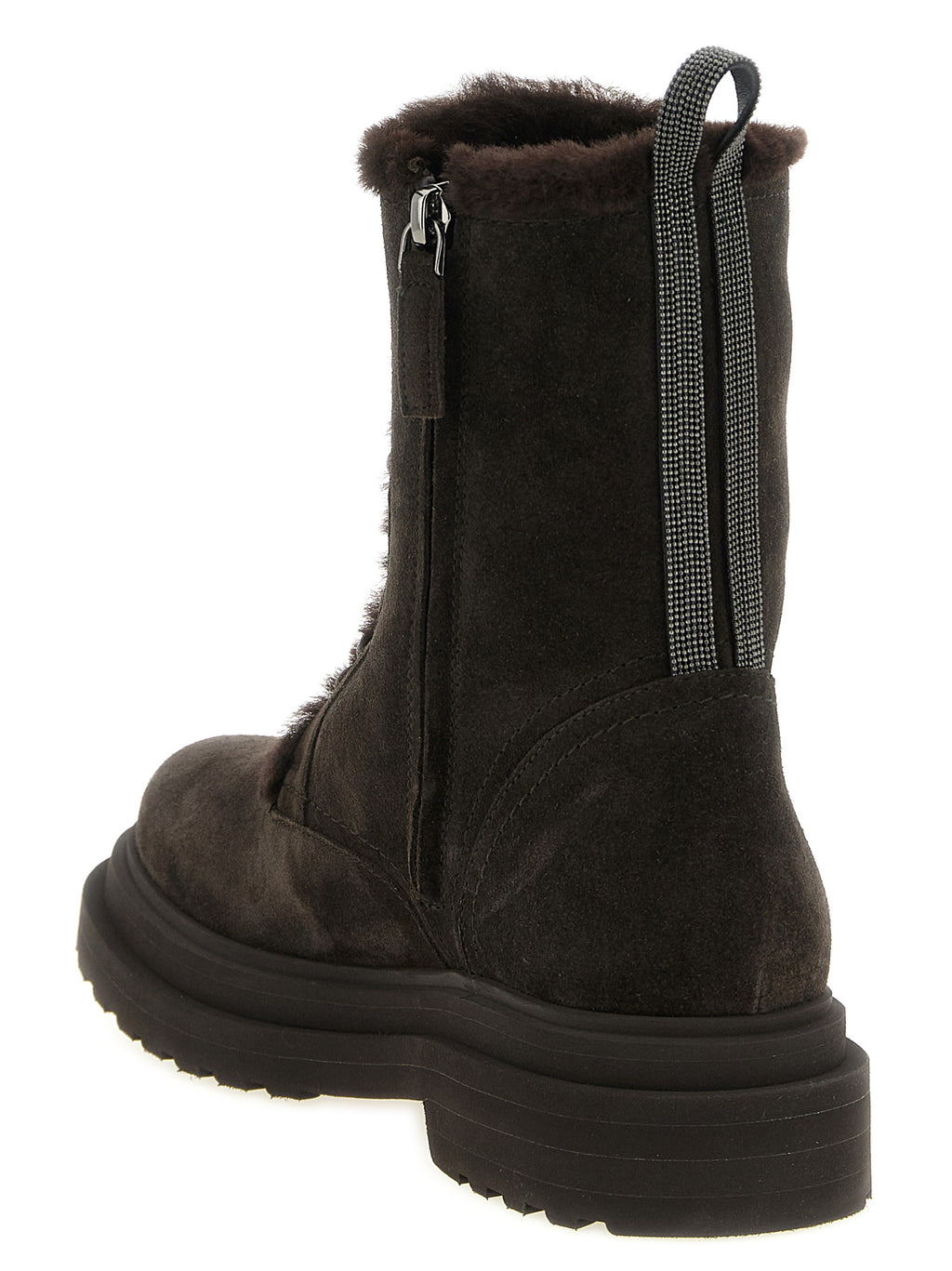Braune Schnürstiefel aus Kalbsleder