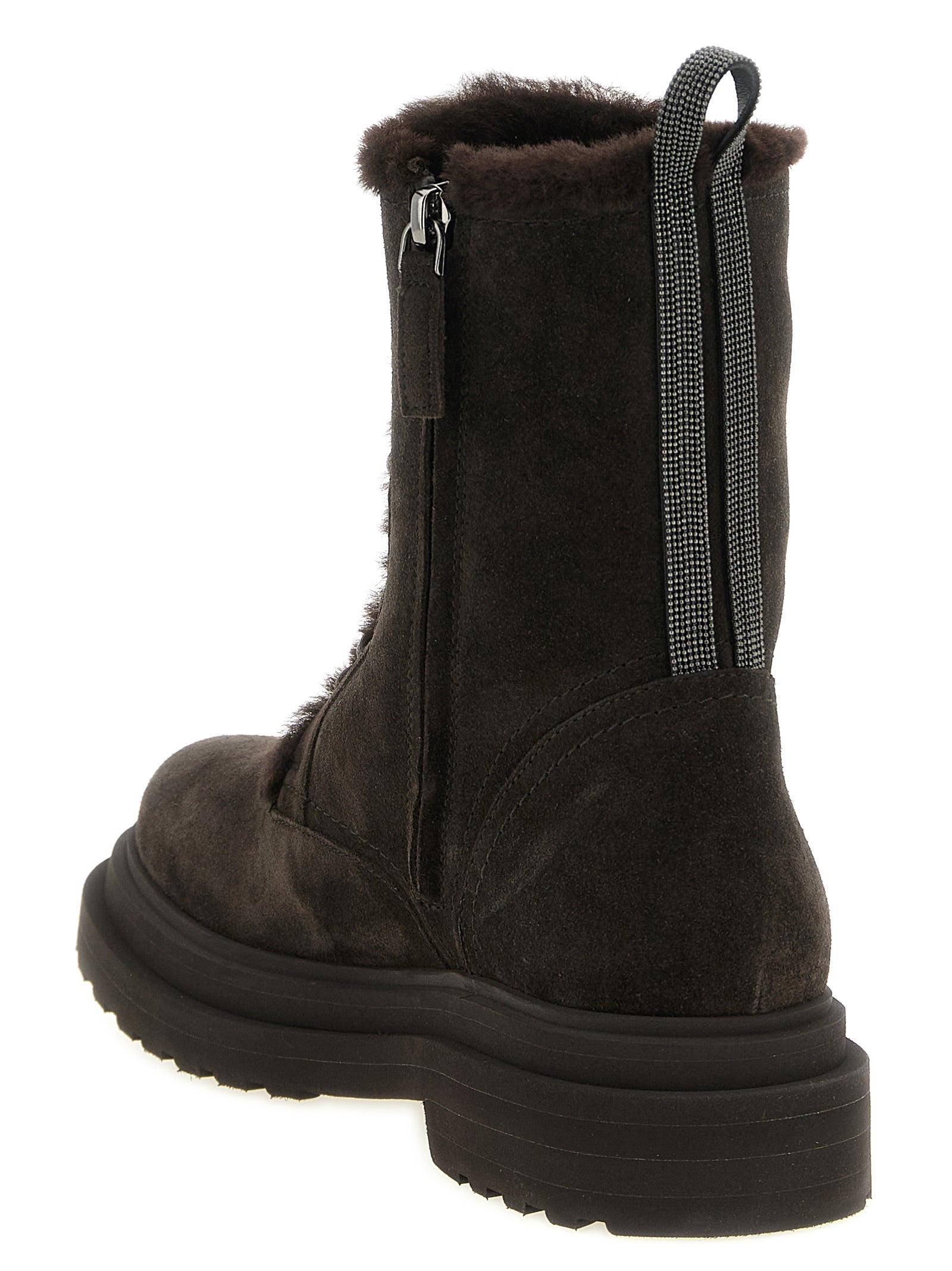 Braune Schnürstiefel aus Kalbsleder