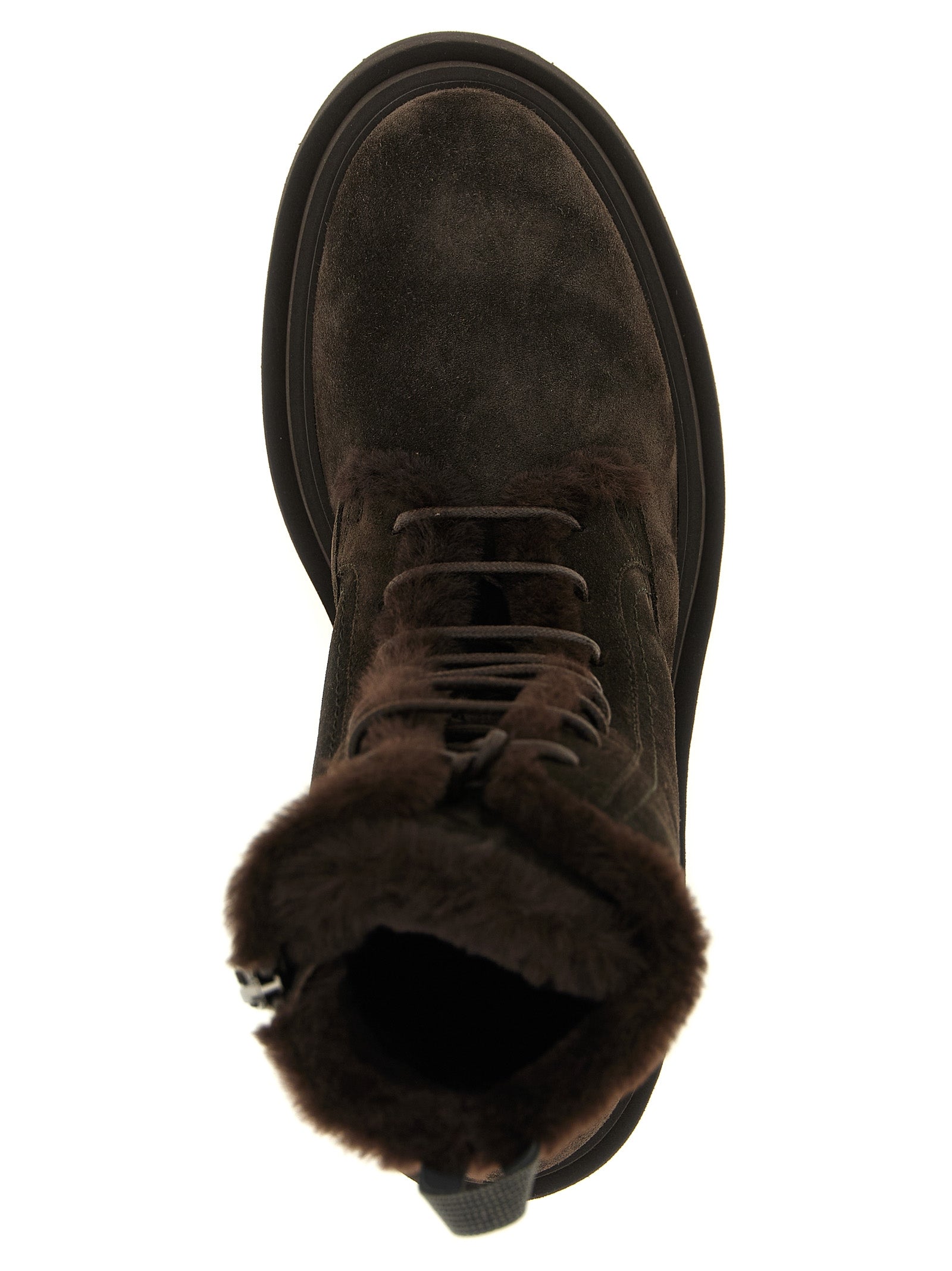 Braune Schnürstiefel aus Kalbsleder