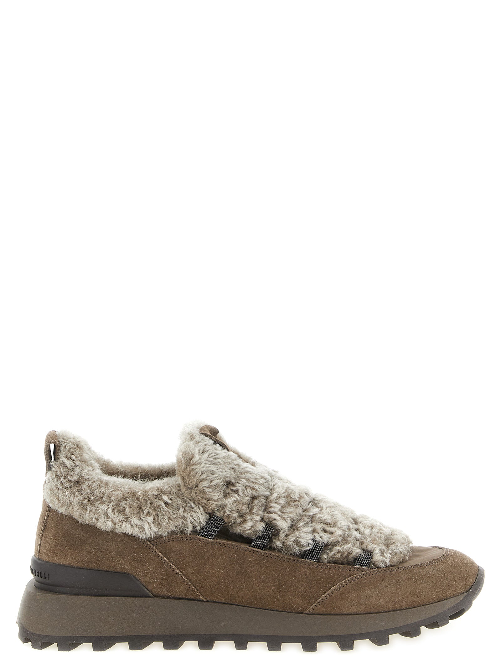 Braune Kalbsleder Chunky Sneaker
