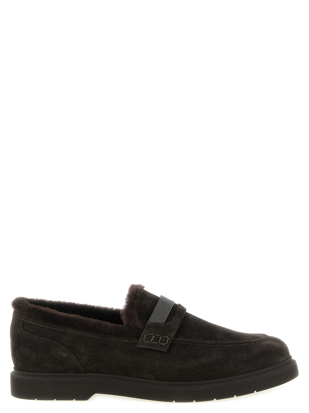 Braune Kalbsleder-Slipper