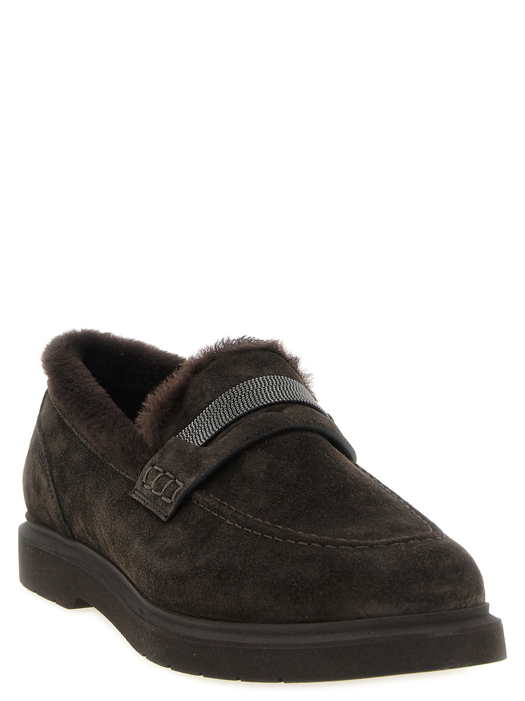 Braune Kalbsleder-Slipper