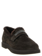 Braune Kalbsleder-Slipper