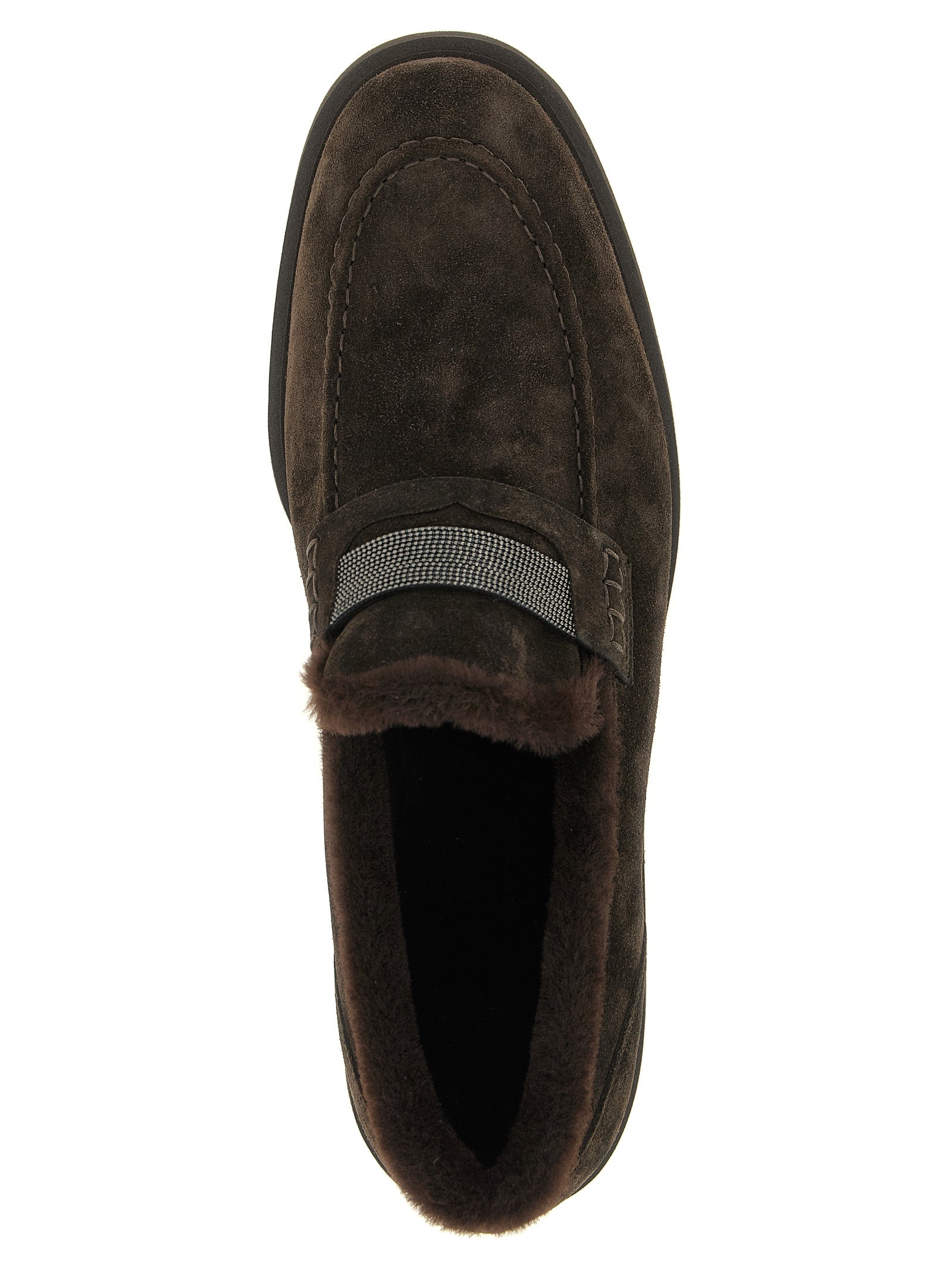 Braune Kalbsleder-Slipper