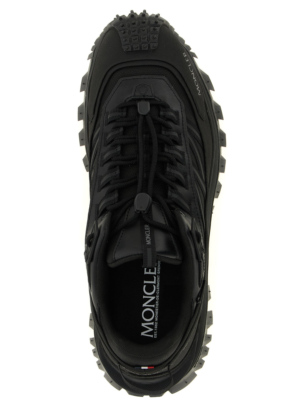 Schwarze Leder-Sneaker im Athletic-Stil