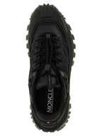 Schwarze Leder-Sneaker im Athletic-Stil
