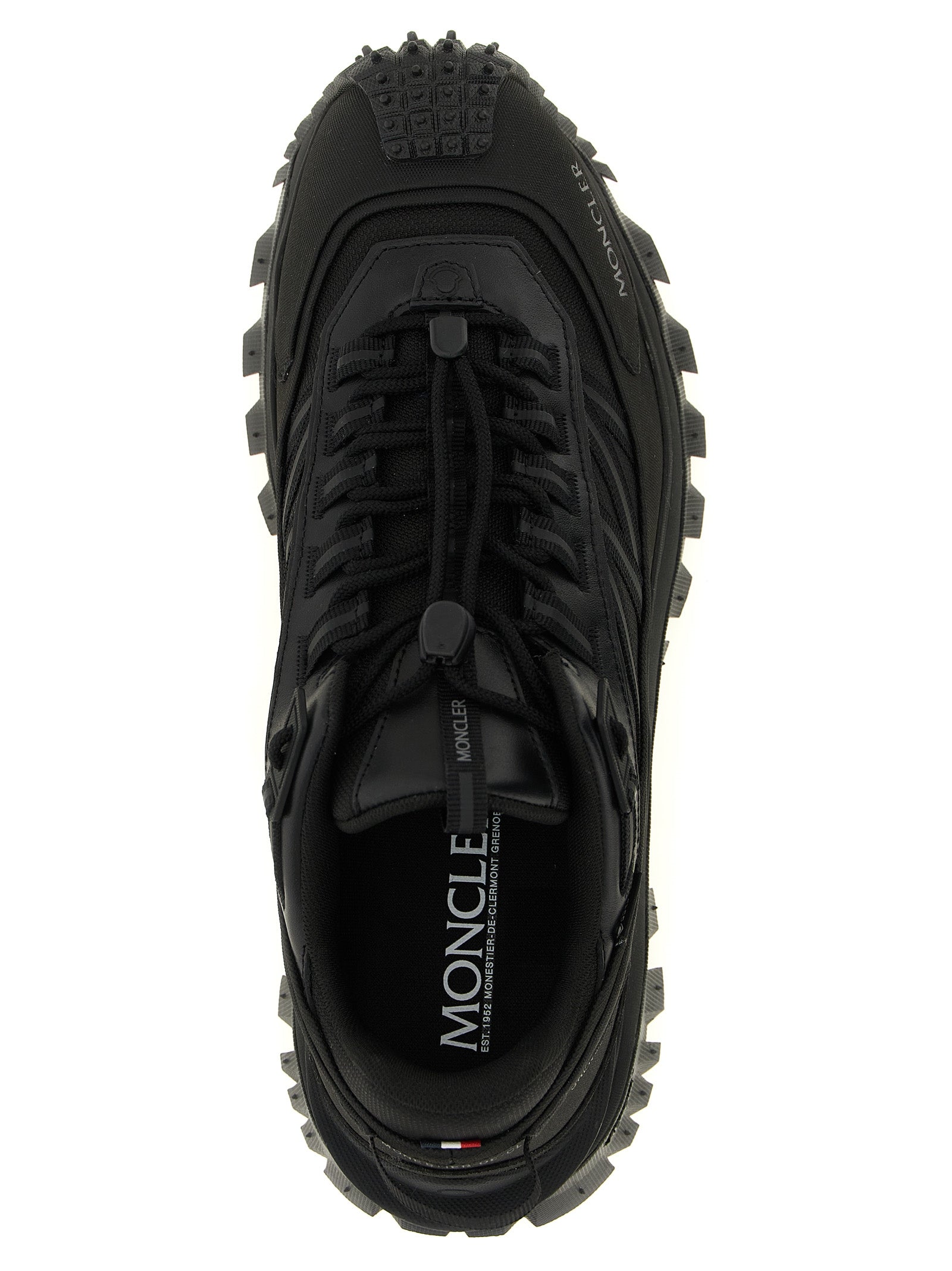 Schwarze Leder-Sneaker im Athletic-Stil