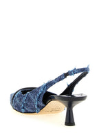 Mehrfarbige Tencel Pumps mit mittlerem Absatz