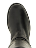 Schwarze Leder Overknee-Stiefel