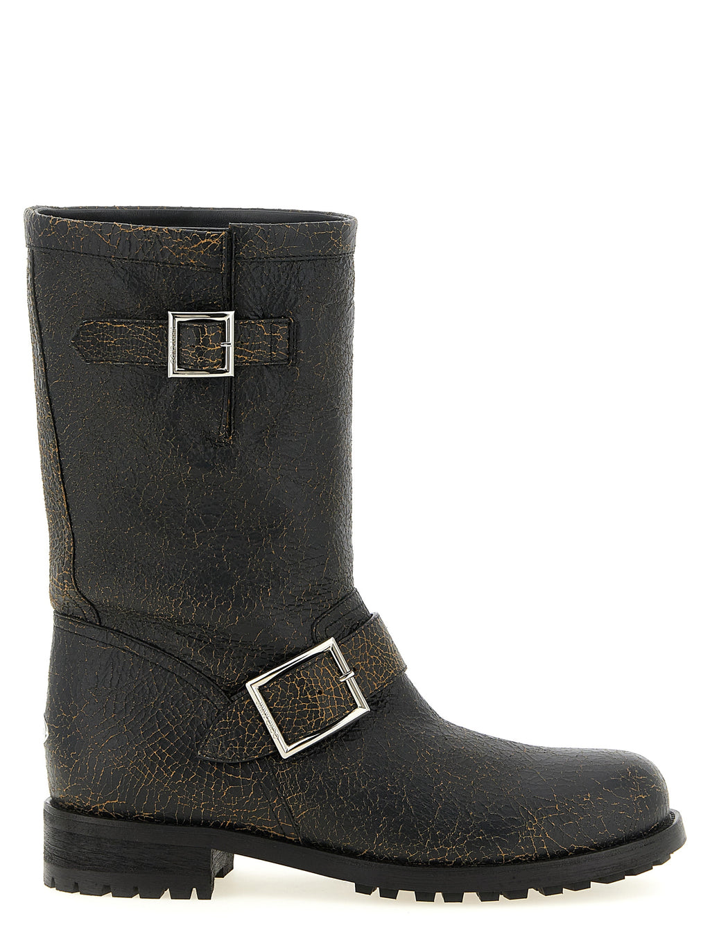 Schwarze Leder-Stiefeletten