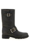Schwarze Leder-Stiefeletten