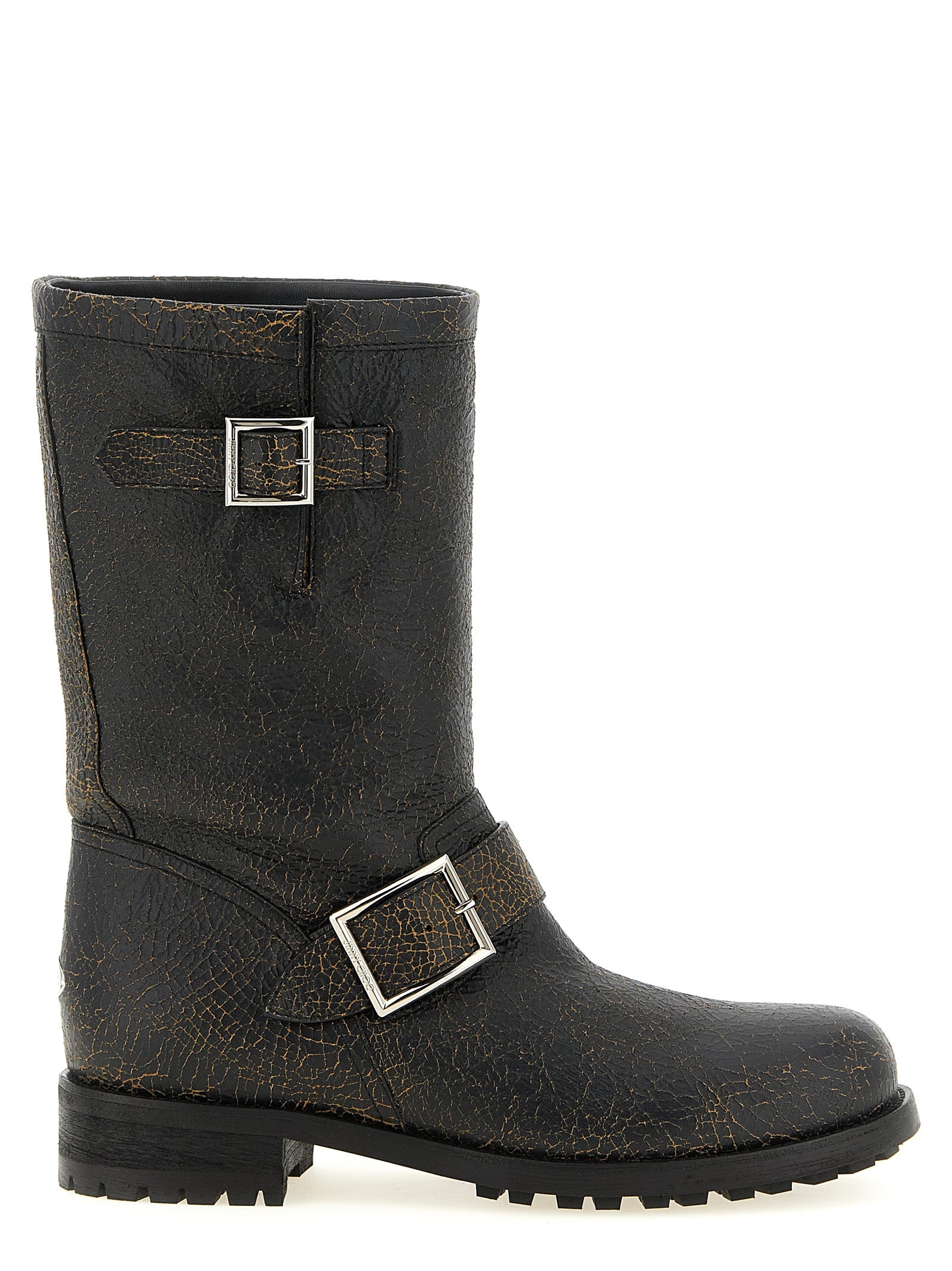 Schwarze Leder-Stiefeletten