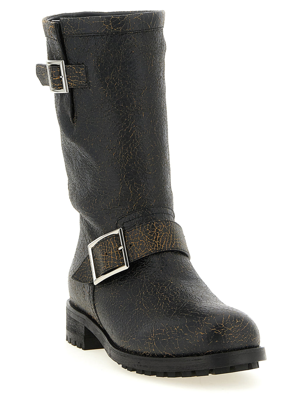 Schwarze Leder-Stiefeletten