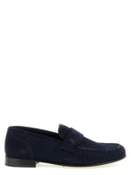 Blaue Loafer aus Leder zum Hineinschlüpfen