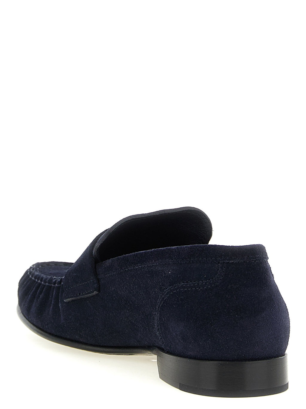 Blaue Loafer aus Leder zum Hineinschlüpfen