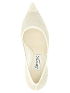 Weiße Tencel-Pumps mit hohem Absatz