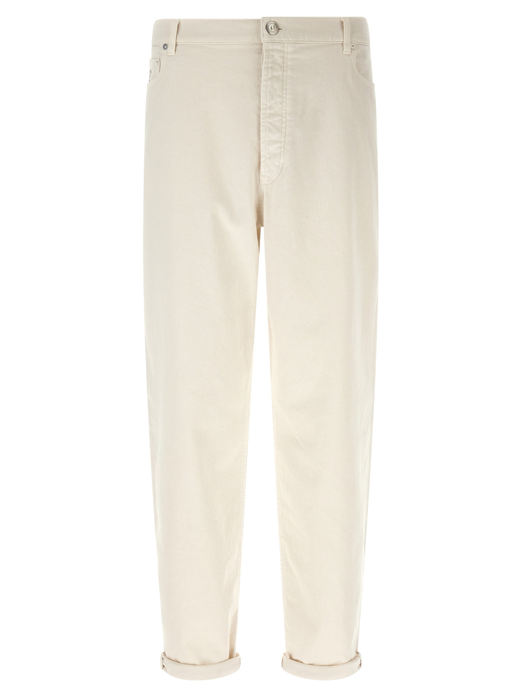 Weiße Baumwolljeans im Relaxed Fit