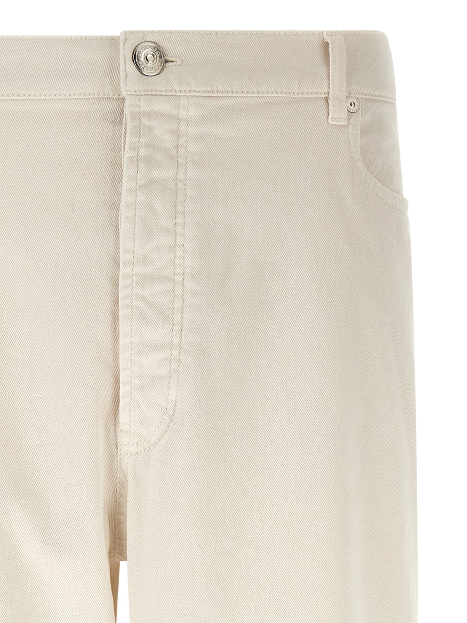 Weiße Baumwolljeans im Relaxed Fit