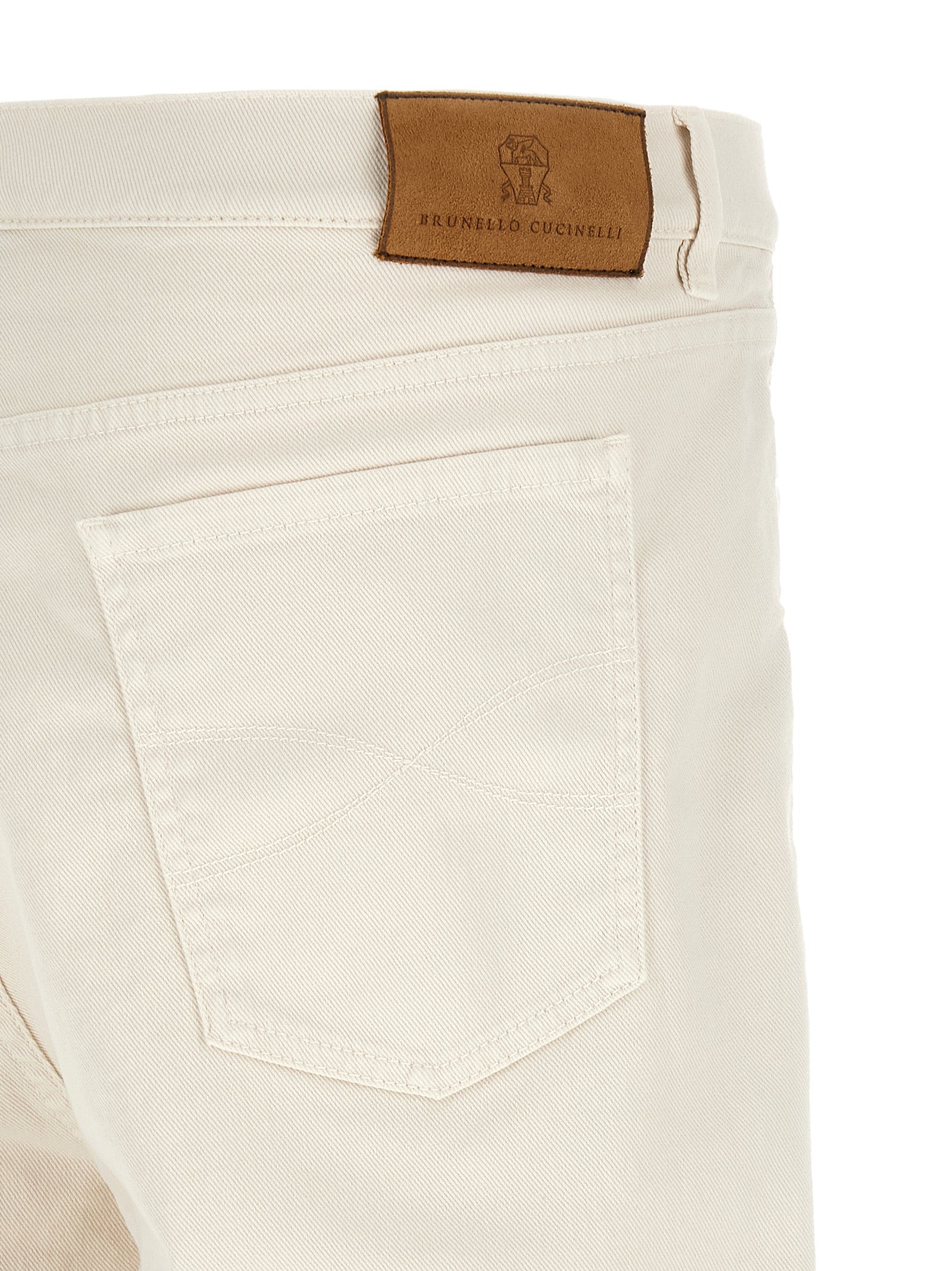 Weiße Baumwolljeans im Relaxed Fit