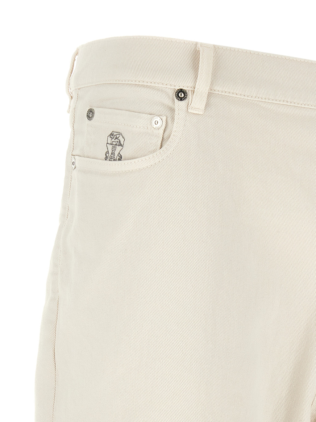 Weiße Baumwolljeans im Relaxed Fit