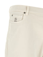 Weiße Baumwolljeans im Relaxed Fit