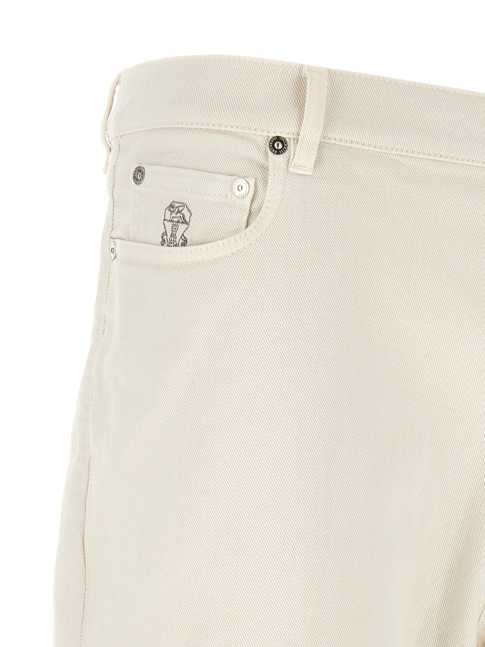 Weiße Baumwolljeans im Relaxed Fit