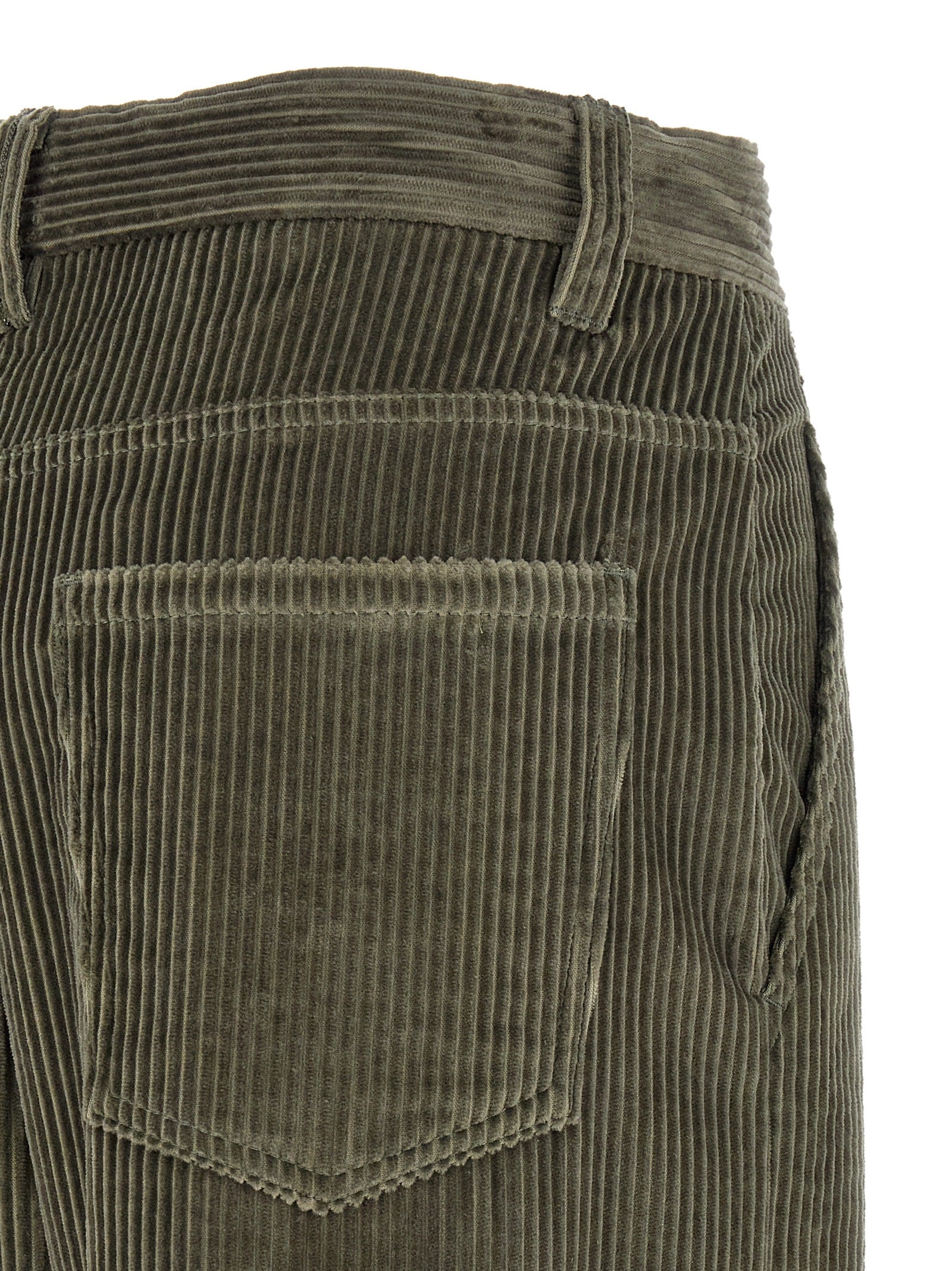Ausgestellte Baumwollhose in Grün