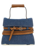 Blaue Baumwoll-Handtasche