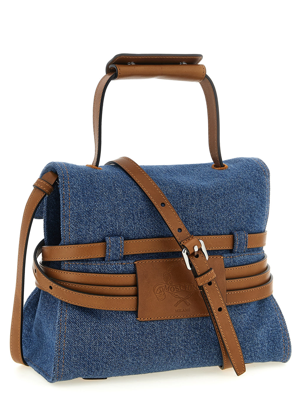 Blaue Baumwoll-Handtasche