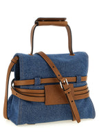 Blaue Baumwoll-Handtasche