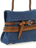 Blaue Baumwoll-Handtasche