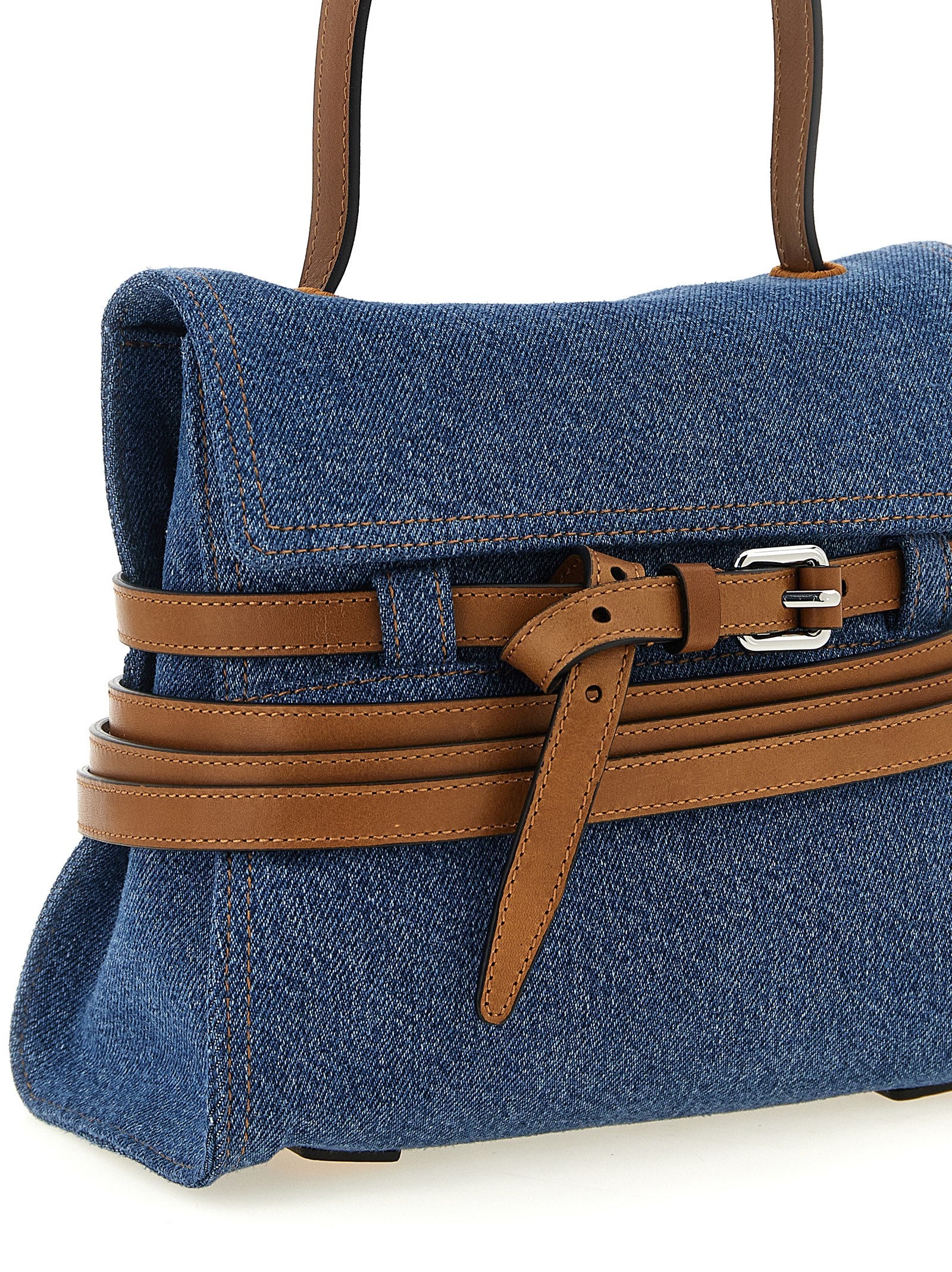 Blaue Baumwoll-Handtasche